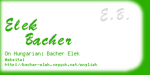 elek bacher business card